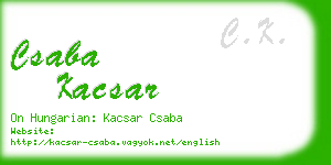 csaba kacsar business card